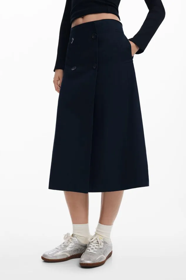 Coats And Jackets Women Desigual Detachable Trench Coat Blue
