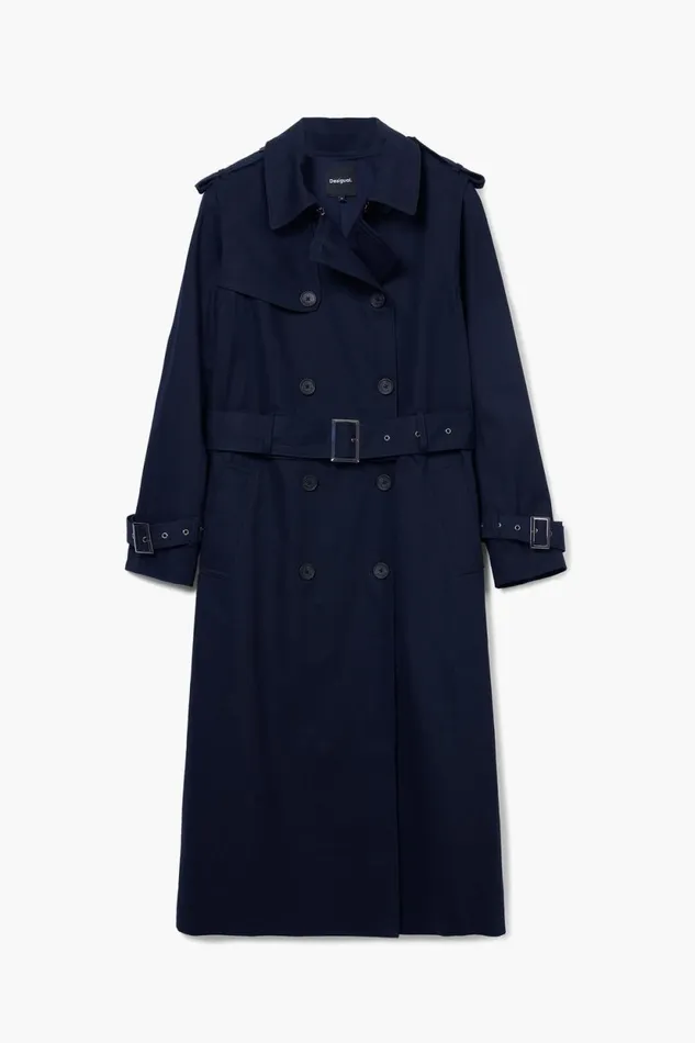 Coats And Jackets Women Desigual Detachable Trench Coat Blue