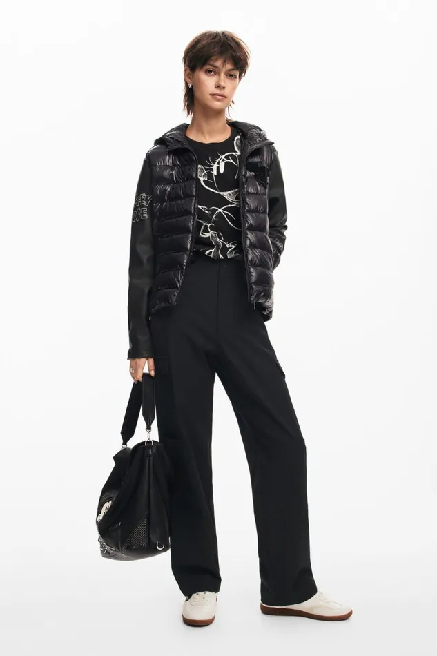 Coats And Jackets Women Desigual Mickey Mouse Jacket Black