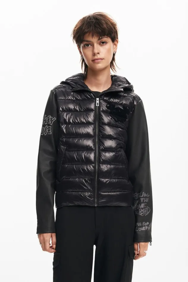 Coats And Jackets Women Desigual Mickey Mouse Jacket Black