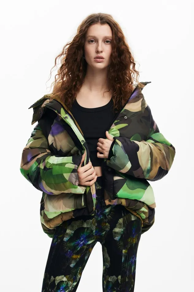 Coats And Jackets Women Desigual Padded Coat M Christian Lacroix Green