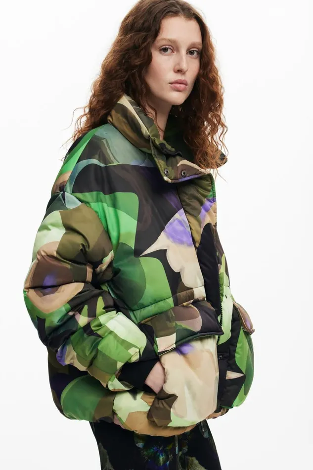 Coats And Jackets Women Desigual Padded Coat M Christian Lacroix Green