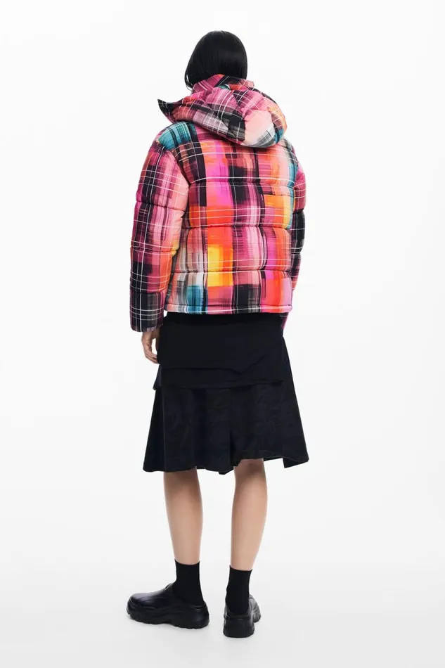 Coats And Jackets Women Desigual Quilted Check Coat Materialfinishes