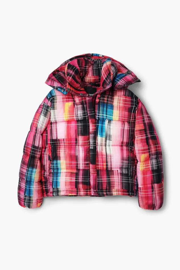 Coats And Jackets Women Desigual Quilted Check Coat Materialfinishes