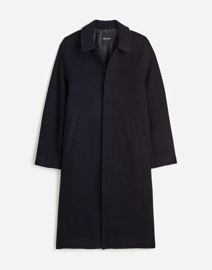 Coats Jackets Men Madewell RaglanSleeve Topcoat In Italian Fabric Deep Navy