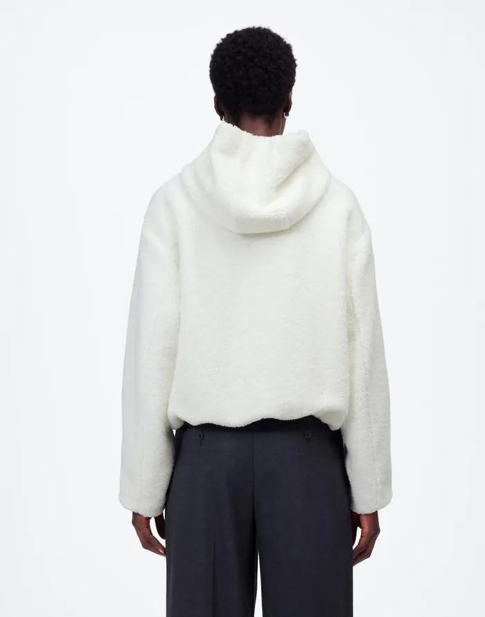 Coats Jackets Women Madewell Sherpa ZipFront Bomber Jacket Winter White