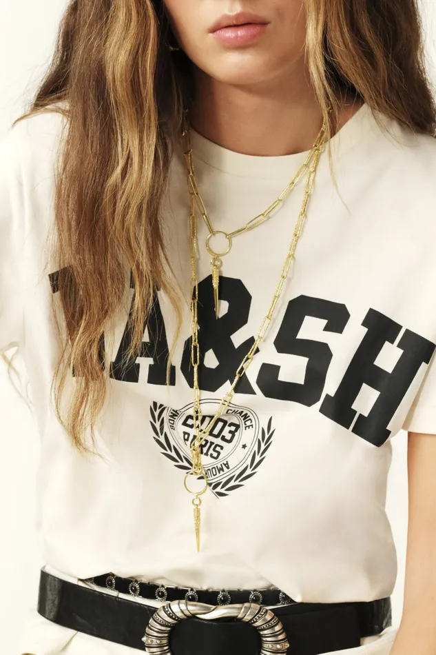 College Style TShirt Ioni OffWhite Women Baandsh TShirts and Tank Tops