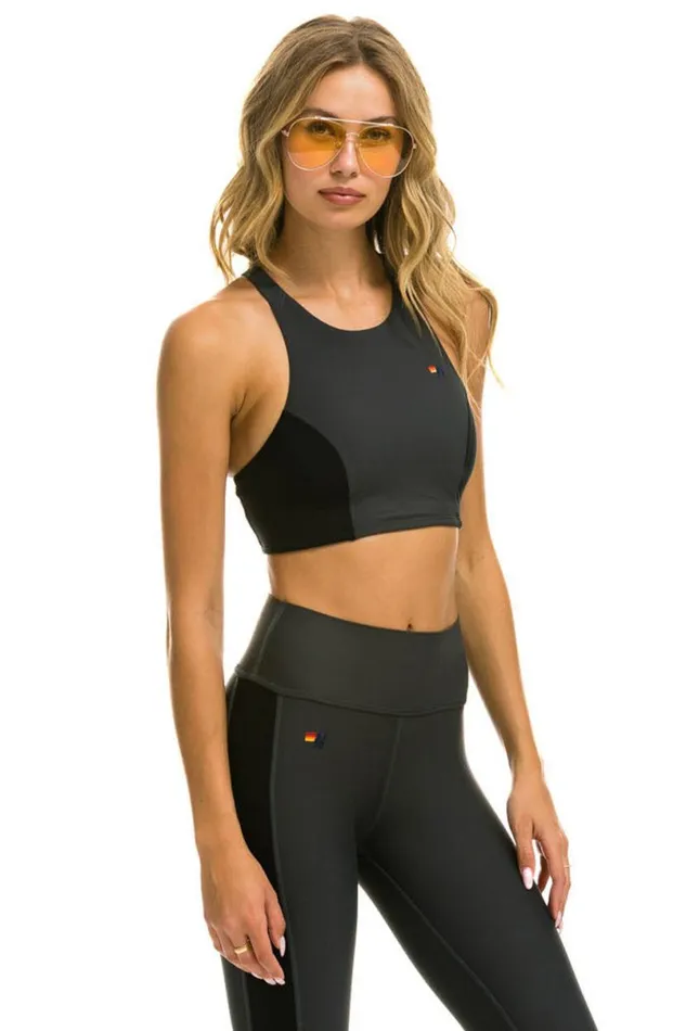 Color Block Racer Sports Bra 8211 Titanium Women Aviator Nation Sports Bras