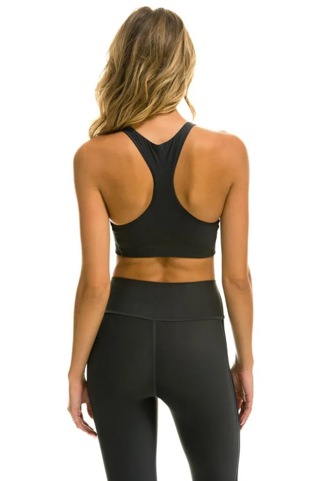 Color Block Racer Sports Bra 8211 Titanium Women Aviator Nation Sports Bras