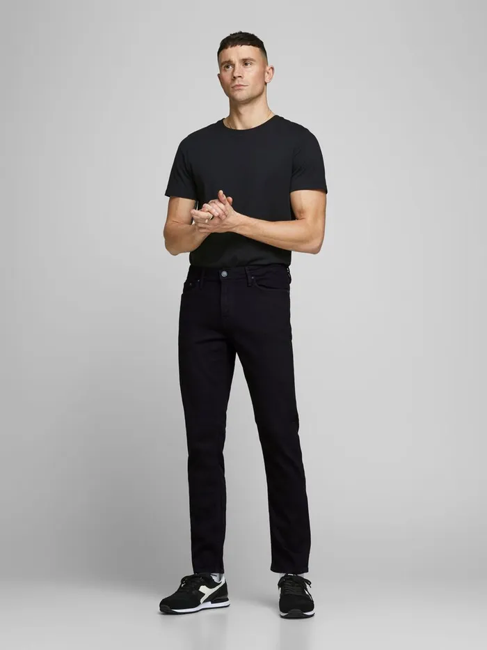 Comfort Jeans JACK and JONES Mens MIKE ORIGINAL AM 046 LID COMFORT FIT JEANS Black Black Denim