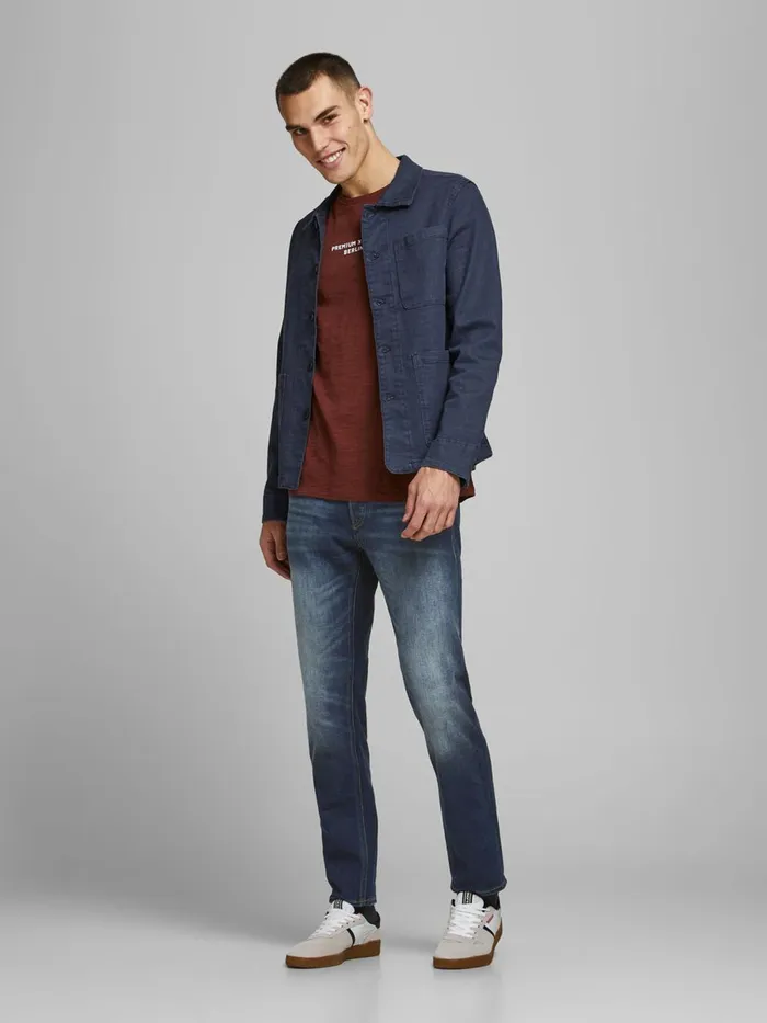 Comfort Jeans JACK and JONES Mens MIKE ORIGINAL AM 247 COMFORT FIT JEANS Blue Blue Denim