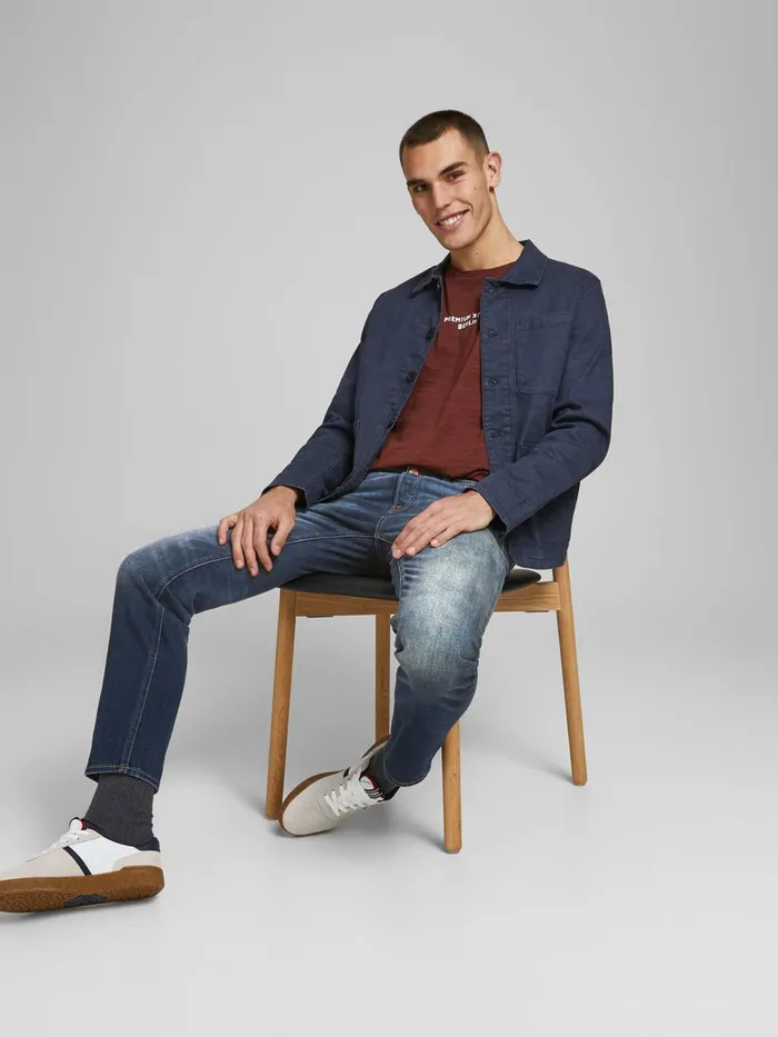 Comfort Jeans JACK and JONES Mens MIKE ORIGINAL AM 247 COMFORT FIT JEANS Blue Blue Denim