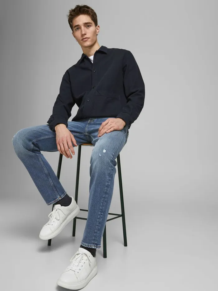 Comfort Jeans JACK and JONES Mens MIKE ORIGINAL CJ 198 COMFORT FIT JEANS Blue Blue Denim