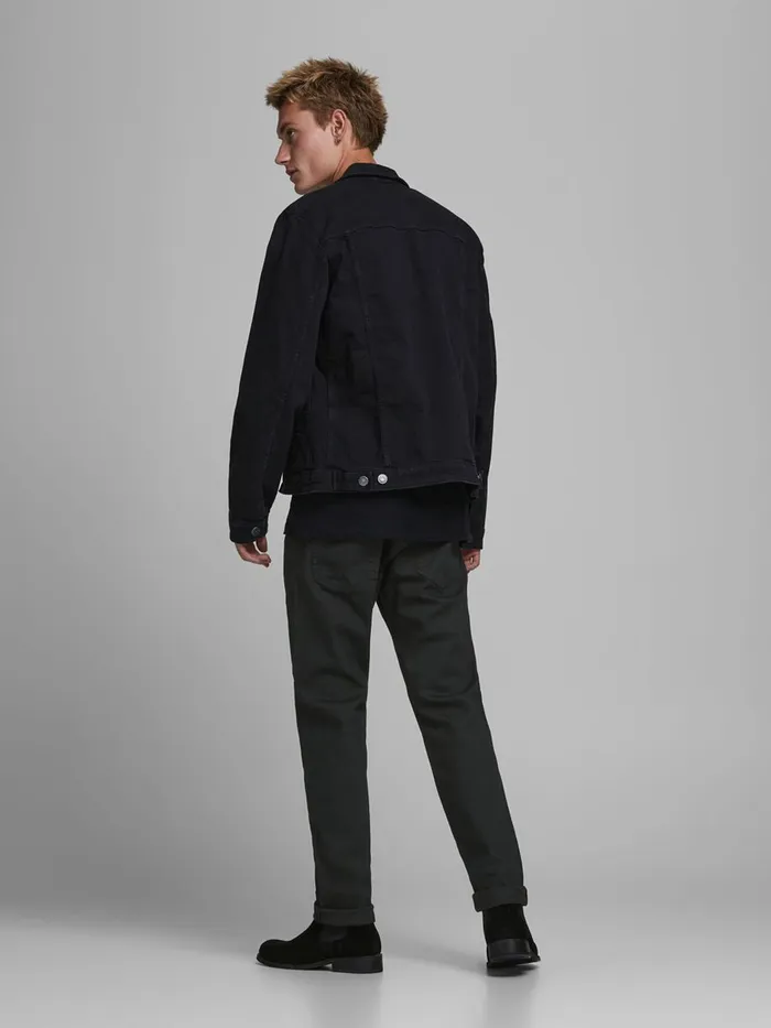 Comfort Jeans JACK and JONES Mens MIKE ORIGINAL JOS 199 COMFORT FIT JEANS Black Black Denim