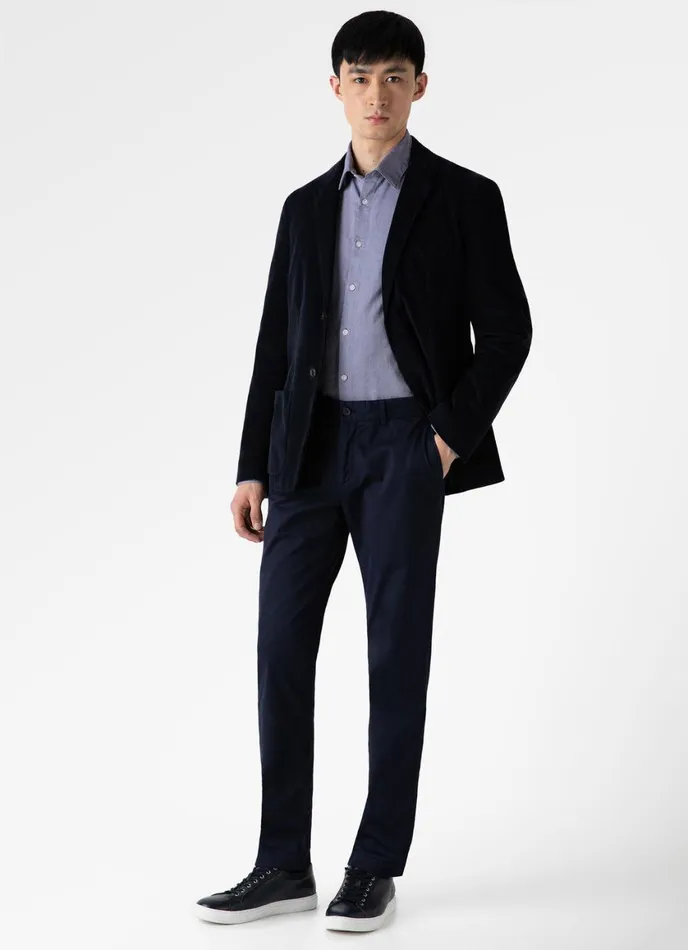 Corduroy Blazer Navy Men SUNSPEL Jackets and Coats