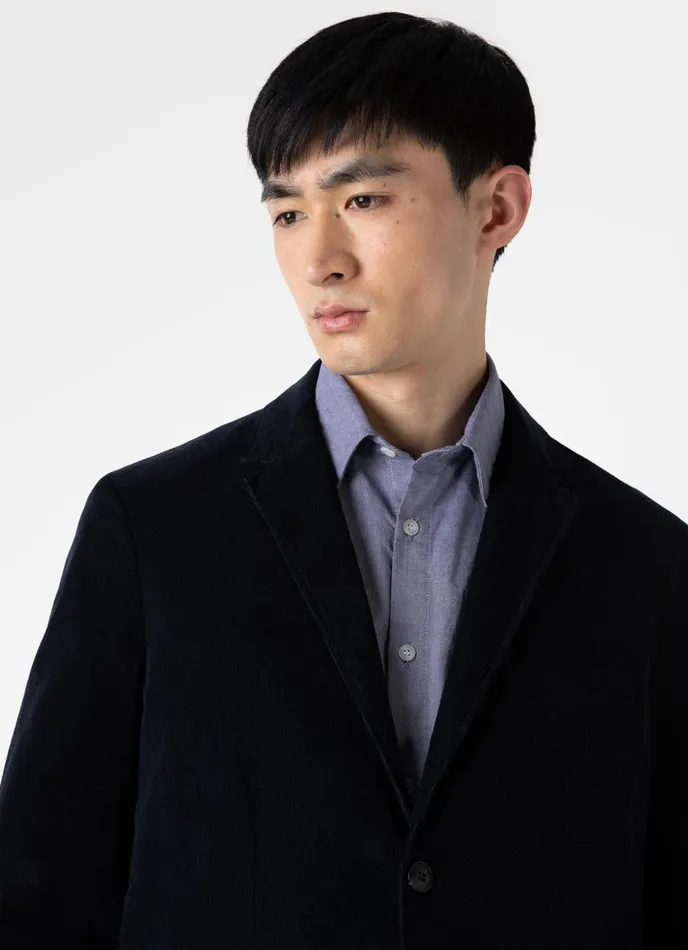 Corduroy Blazer Navy Men SUNSPEL Jackets and Coats