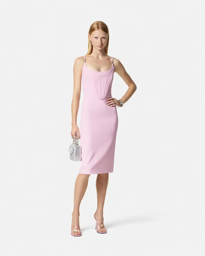 Corset Midi Dress Light Pink Women Versace Dresses