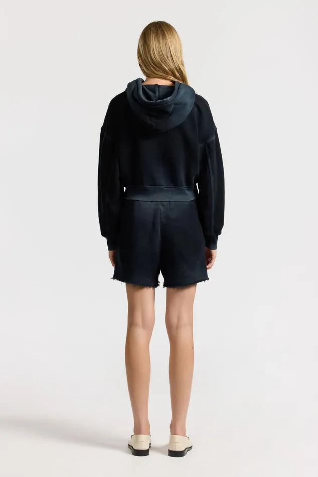 COTTON CITIZEN Boston Crop Hoodie Vintage Black Women Sweatshirts COTTON CITIZEN Boston Crop Hoodie Vintage Black Women Sweatshirts