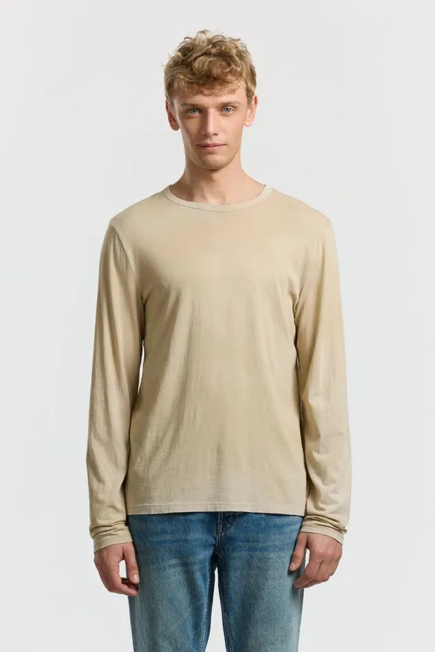 COTTON CITIZEN Classic Crew Long Sleeve Shirt Vintage Cashew Men Shirts