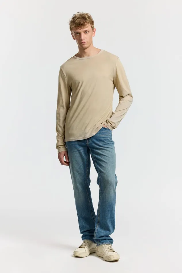COTTON CITIZEN Classic Crew Long Sleeve Shirt Vintage Cashew Men Shirts COTTON CITIZEN Classic Crew Long Sleeve Shirt Vintage Cashew Men Shirts