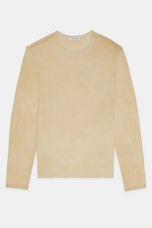 COTTON CITIZEN Classic Crew Long Sleeve Shirt Vintage Cashew Men Shirts COTTON CITIZEN Classic Crew Long Sleeve Shirt Vintage Cashew Men Shirts