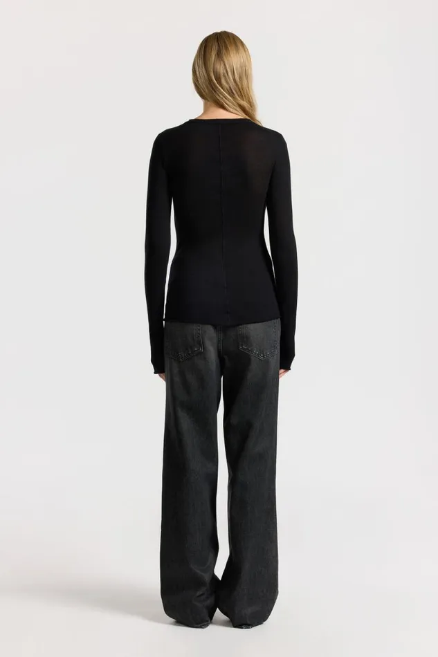 COTTON CITIZEN Marbella Long Sleeve Shirt Jet Black Women Shirts COTTON CITIZEN Marbella Long Sleeve Shirt Jet Black Women Shirts