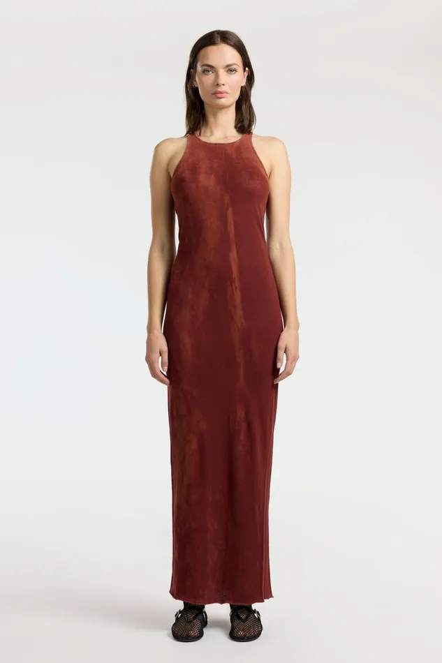 COTTON CITIZEN Marbella Maxi Dress Vintage Red Wine Women Dresses Skirts