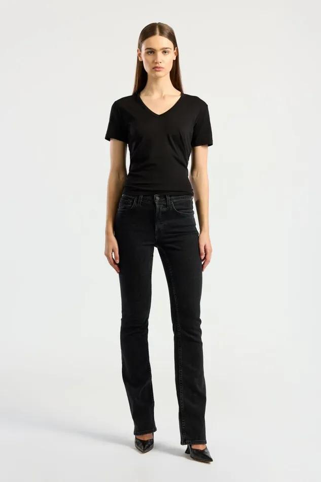 COTTON CITIZEN Standard VNeck Tee Jet Black Women Tees COTTON CITIZEN Standard VNeck Tee Jet Black Women Tees