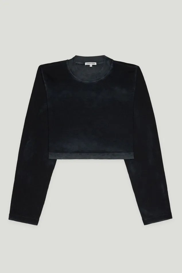 COTTON CITIZEN Tokyo Crop Shirt Vintage Black Women Shirts COTTON CITIZEN Tokyo Crop Shirt Vintage Black Women Shirts