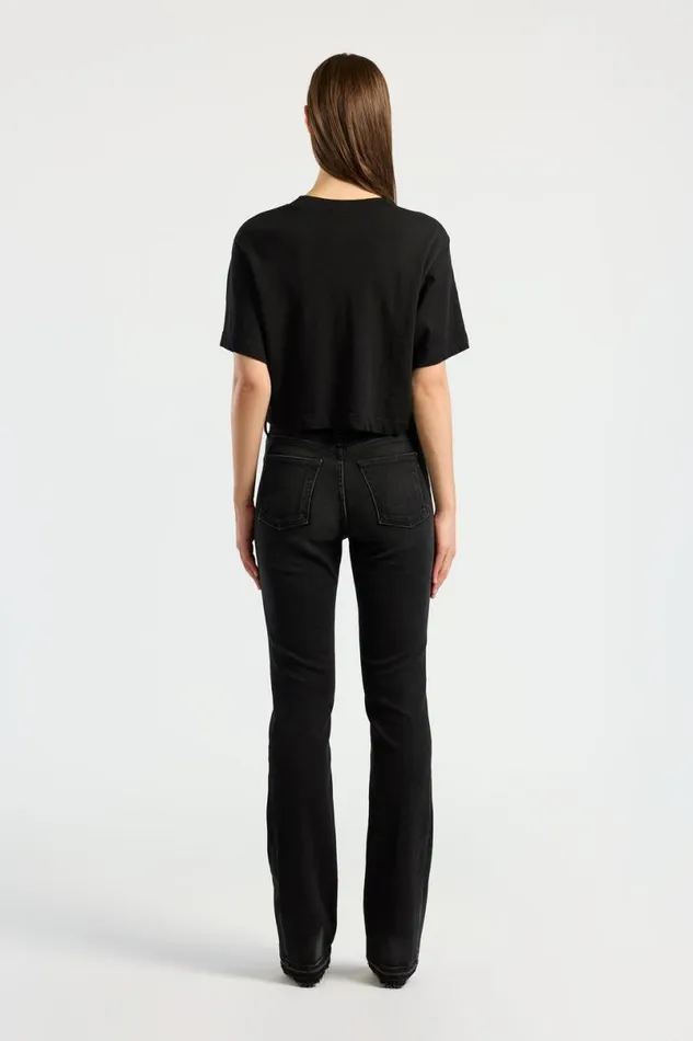 COTTON CITIZEN Tokyo Crop Tee Jet Black Women Tees COTTON CITIZEN Tokyo Crop Tee Jet Black Women Tees