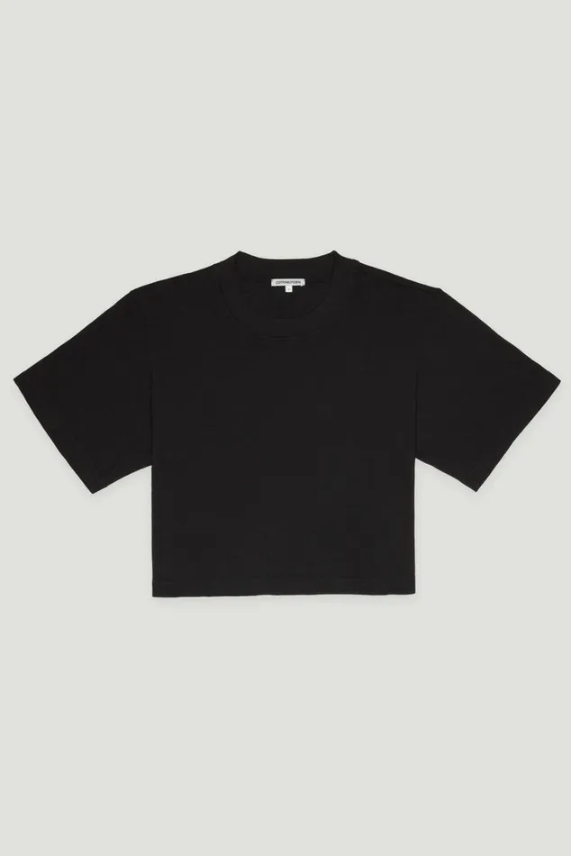 COTTON CITIZEN Tokyo Crop Tee Jet Black Women Tees COTTON CITIZEN Tokyo Crop Tee Jet Black Women Tees