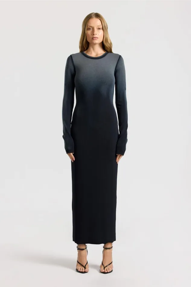 COTTON CITIZEN Verona Crewneck Maxi Dress Black Cast Women Dresses Skirts