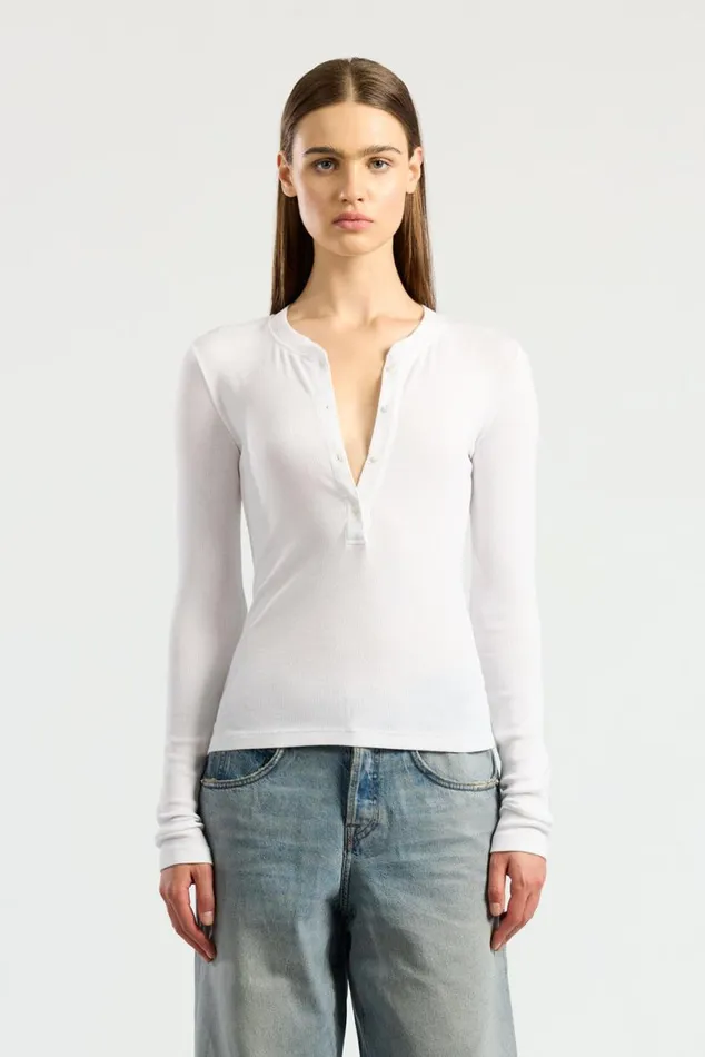 COTTON CITIZEN Verona Henley White Women Shirts