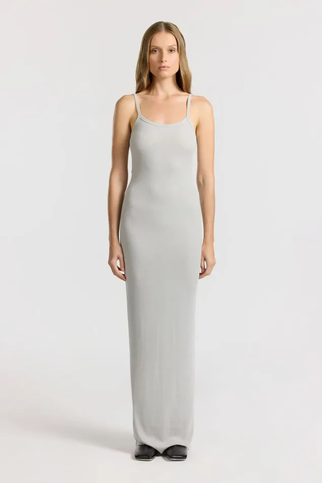 COTTON CITIZEN Verona Spaghetti Maxi Dress Silver Cast Women Dresses Skirts