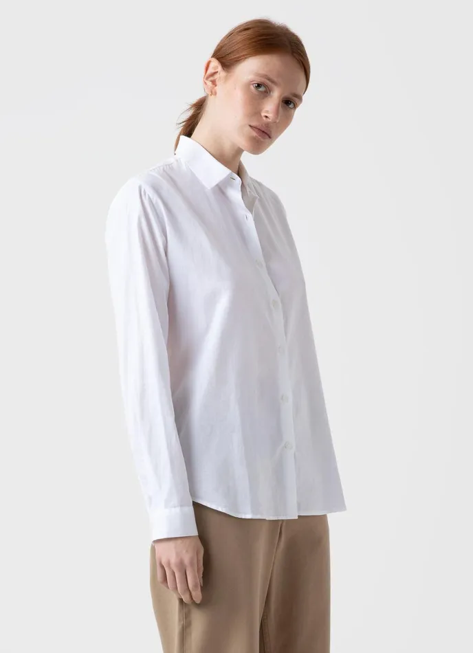 Cotton Shirt White Women SUNSPEL Shirts and Blouses