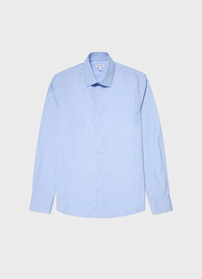 Cotton Stretch Shirt Light Blue Shirts ussunspel Men