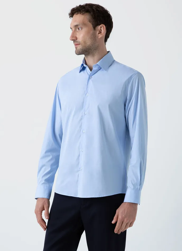 Cotton Stretch Shirt Light Blue Shirts ussunspel Men Cotton Stretch Shirt Light Blue Shirts ussunspel Men