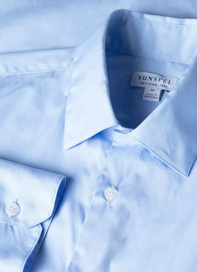 Cotton Stretch Shirt Light Blue Shirts ussunspel Men Cotton Stretch Shirt Light Blue Shirts ussunspel Men