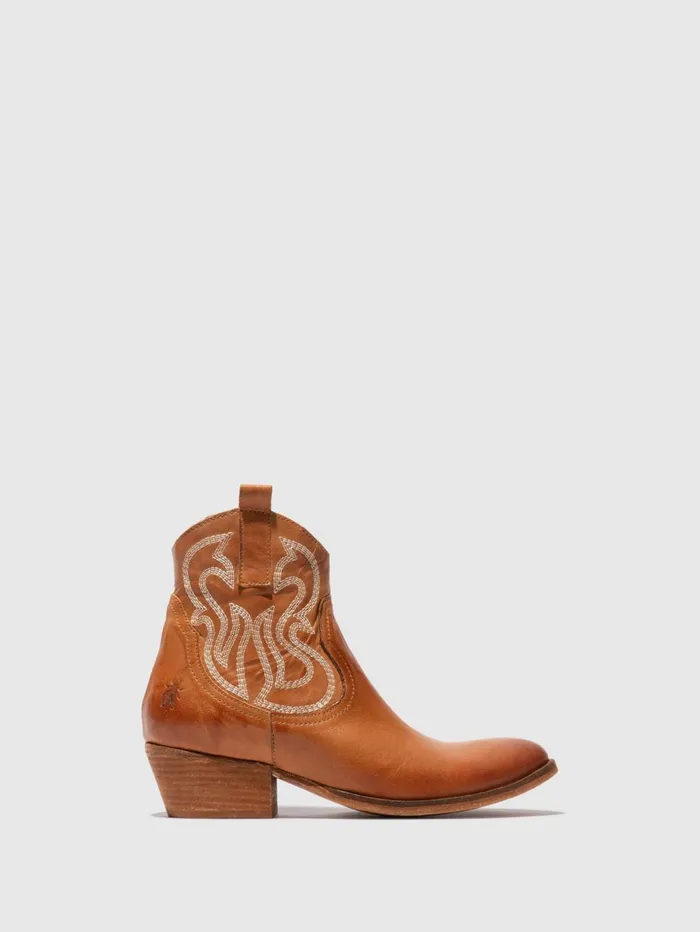 Cowboy Ankle Boots WAMI092FLY CAMEL Women Fly London Ankle Boots