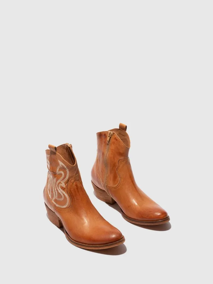 Cowboy Ankle Boots WAMI092FLY CAMEL Women Fly London Ankle Boots