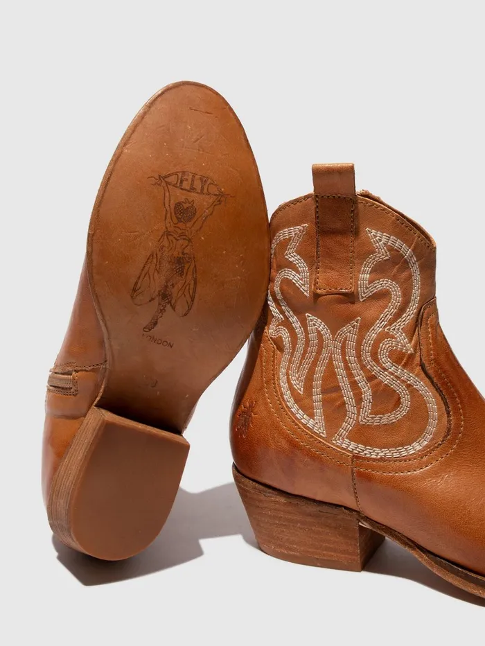 Cowboy Ankle Boots WAMI092FLY CAMEL Women Fly London Ankle Boots