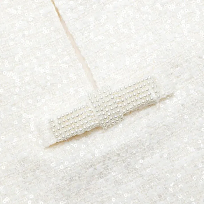 Cream Boucle Diamante Bow Mini Dress Women Self Portrait Dresses Cream Boucle Diamante Bow Mini Dress Women Self Portrait Dresses