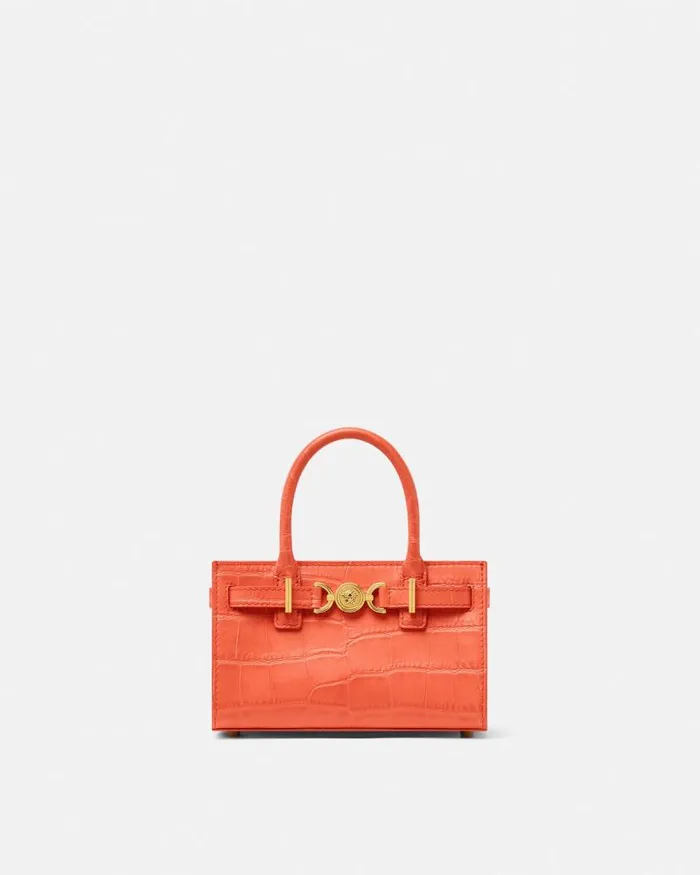 CrocEffect Medusa 03995 Mini Tote Bag Coral Women Versace Totes