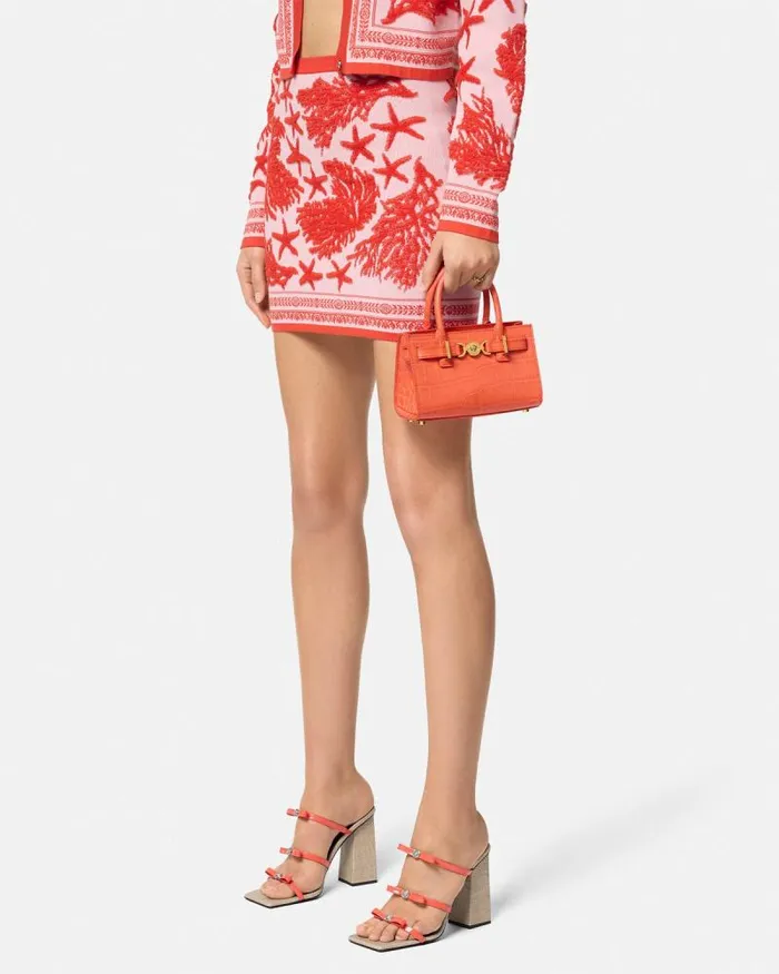 CrocEffect Medusa 03995 Mini Tote Bag Coral Women Versace Totes