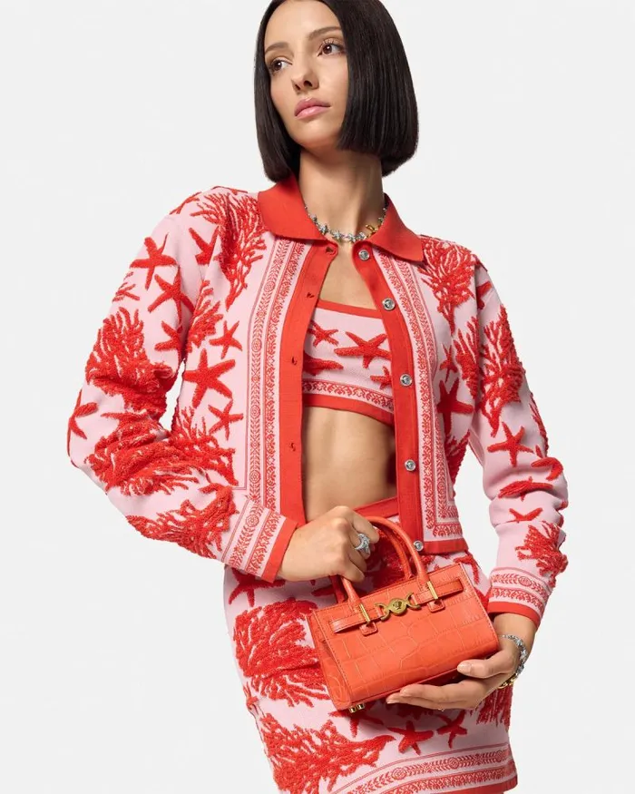 CrocEffect Medusa 03995 Mini Tote Bag Coral Women Versace Totes