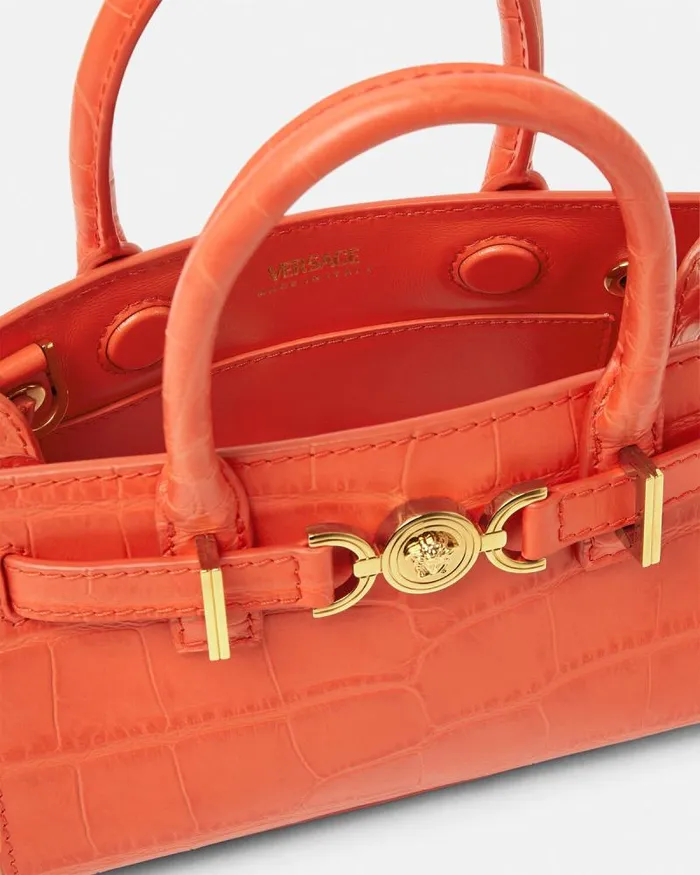 CrocEffect Medusa 03995 Mini Tote Bag Coral Women Versace Totes