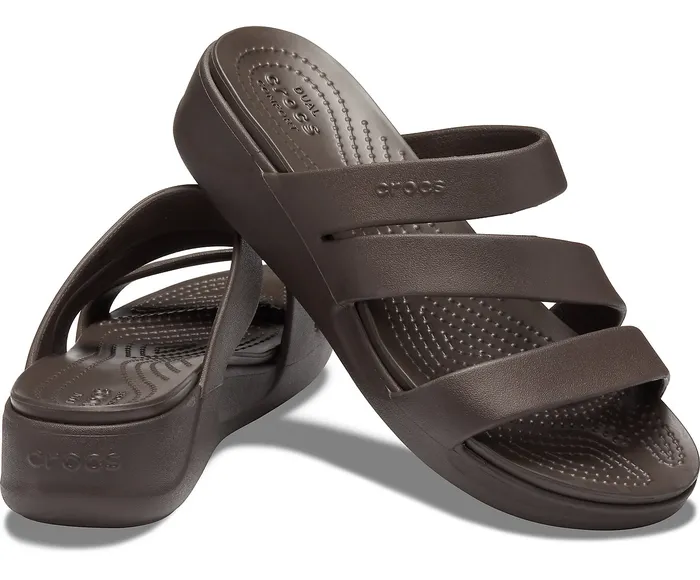 Crocs Crocs Monterey Strappy Wedge Espresso Women Sandals