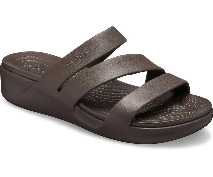 Crocs Crocs Monterey Strappy Wedge Espresso Women Sandals