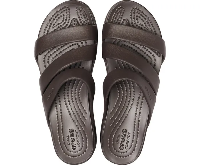 Crocs Crocs Monterey Strappy Wedge Espresso Women Sandals