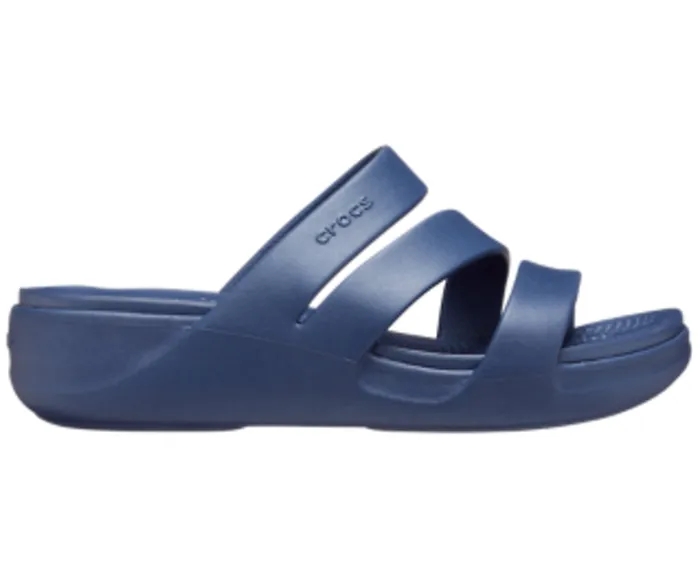 Crocs Monterey Strappy Wedge Navy Women Wedges Crocs